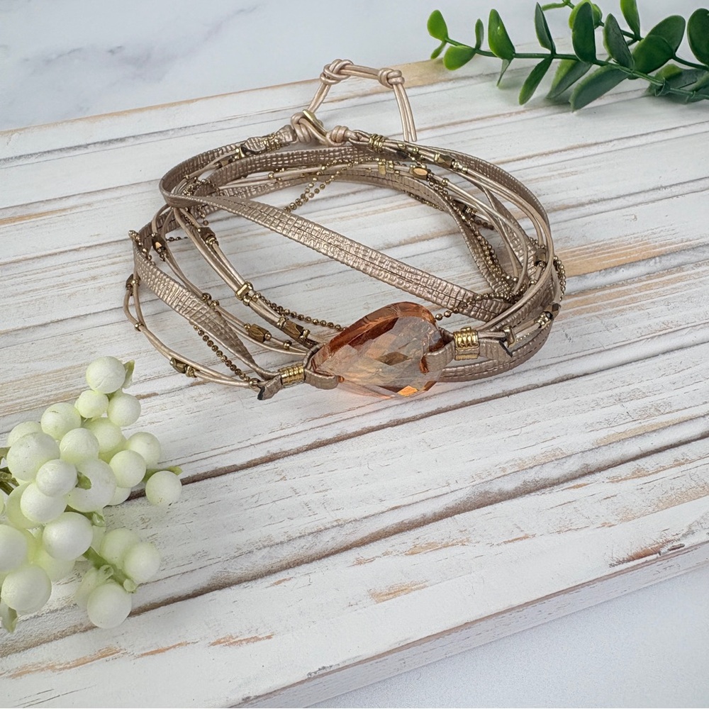Nakamol Elegant Gold Wrap Bracelet With Crystal Accent 29$